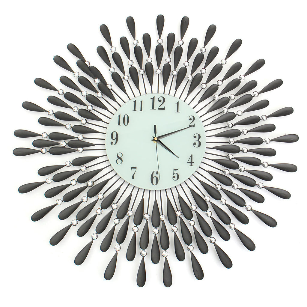 3D Modern Luxury Crystal Jeweled Diamond Wall Clock Home Room Decor