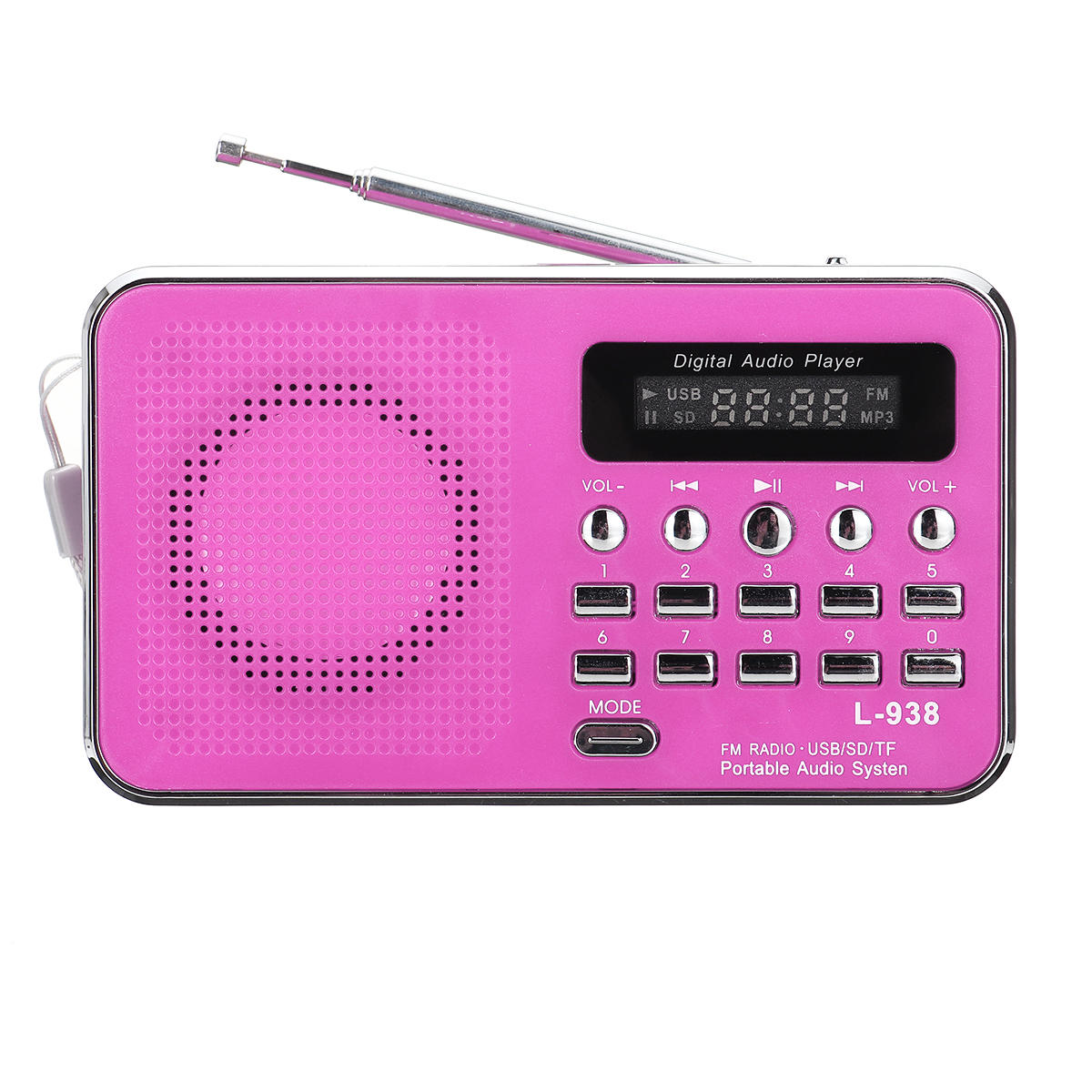 Portable FM 87.5-108MHZ 4.2V 4 Radio TF SD Card AUX Loop Play Speaker MP3 Music Player