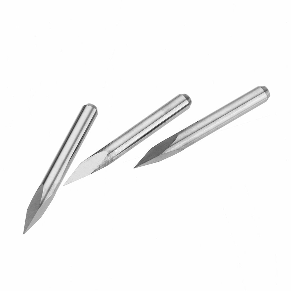10pcs 3.175mm Shank 10 Degree 0.1/0.2/0.3mm Tip Tungsten Steel Engraving Bit CNC Tool