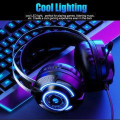 Gaming Headset RGB Light Head-Mounted Wired Headset For Desktop Computers Laptops