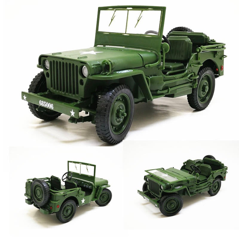 Alloy ABS 1:18 Military Tactical Car Diecast Model Opening Hood Panels to Reveal Engine Toys