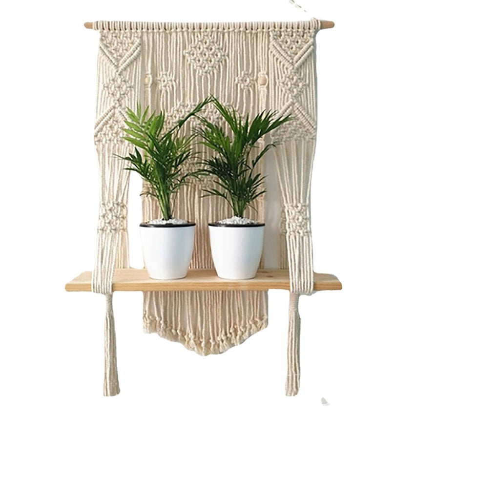 Vintage-meets-modern Woven Macrame Plant Hanger Home DIY Hanging Craft Decorations