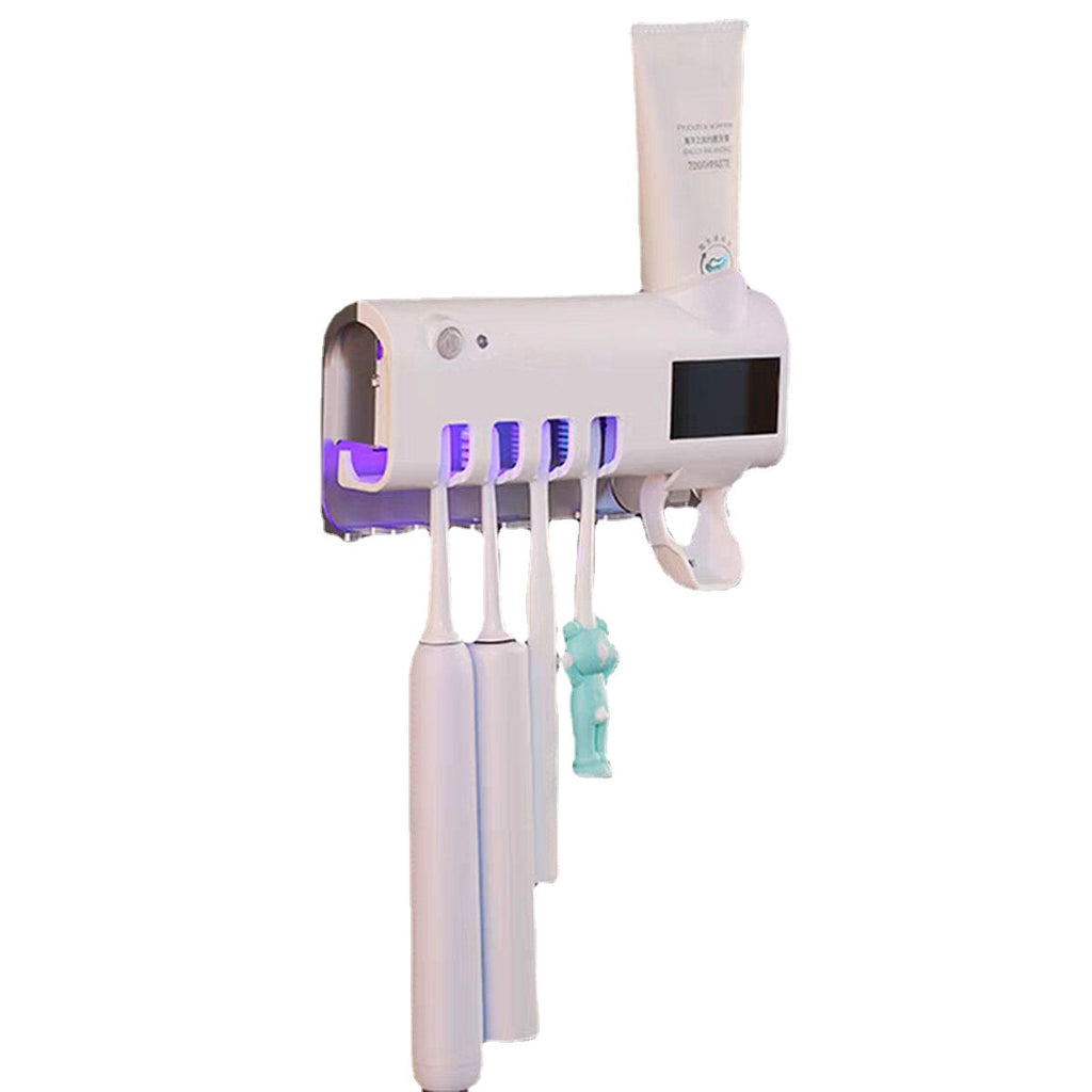 3-in-1 Smart Solar Tooothbrush Sterilizer Holder USB Charing Toothpaste Dispenser Strong Bearing Toothbrush Holder