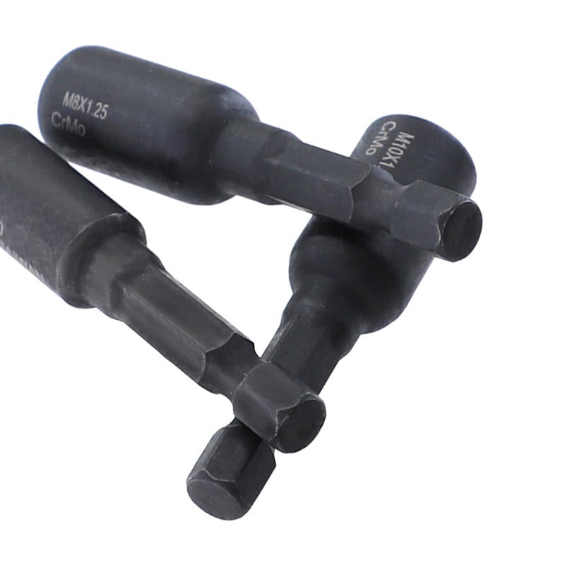 6Pcs Cr-Mo Self-Tapping Socket Adapter Set for 6mm/8mm/10mm Insert Nuts or Hanger Bolt Power Drill Tools 1/4 Inch Hex Shank