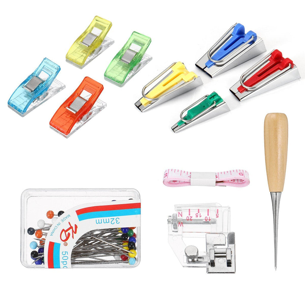 1/12/13Pcs Fabric Bias Tape Maker Rotary Cutter Kit Sewing Quilting Awl Pin Binder Foot Tools Set