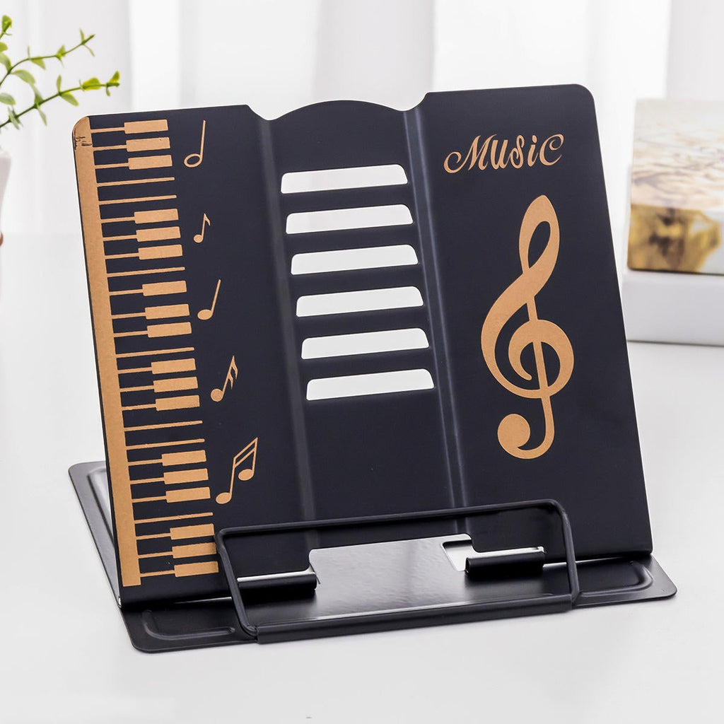 Metal Adjustable Music Book Pad Holder Stand Practice Portable Rack Bookends
