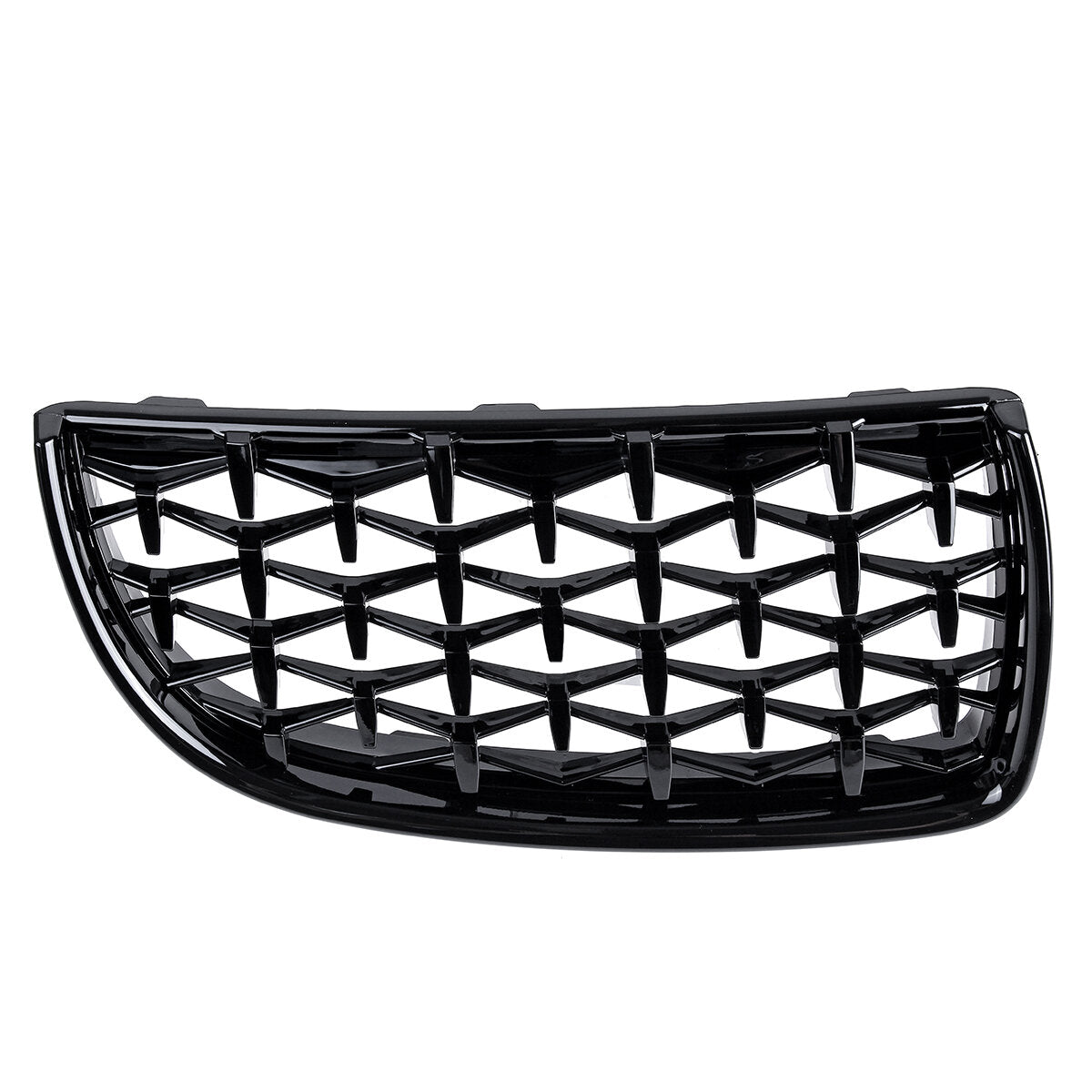 Front Bumper Hood Grille Eyelids Dual Slat Diamond Style Glossy Black For BMW 3 Series