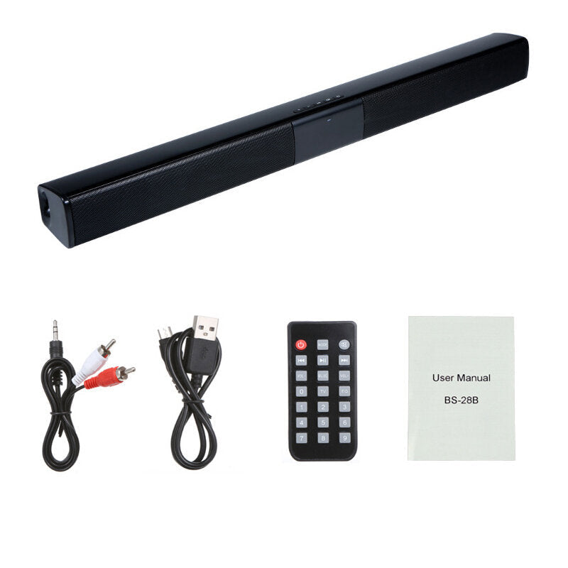 Protable Wireless Bluetooth Speaker Home Theater Soundbar 4 Modes 3D Surround Sound Deep Bass Audio FM Radio