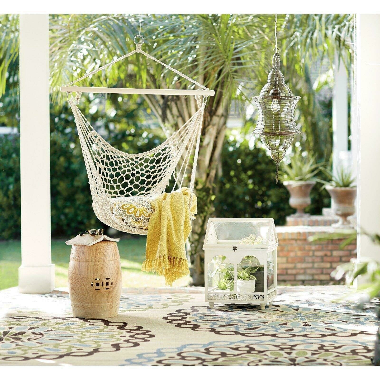 Cotton Hammock Bed Hanging Chair Beach Swing Chair Outdoor Home Garden Max Load 120kg