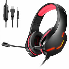 Gaming Headset USB 7.1 3.5mm Wired Deep Bass Stereo LED Light Headphone with Mic for PS4 Xbox PC Laptop Gamer