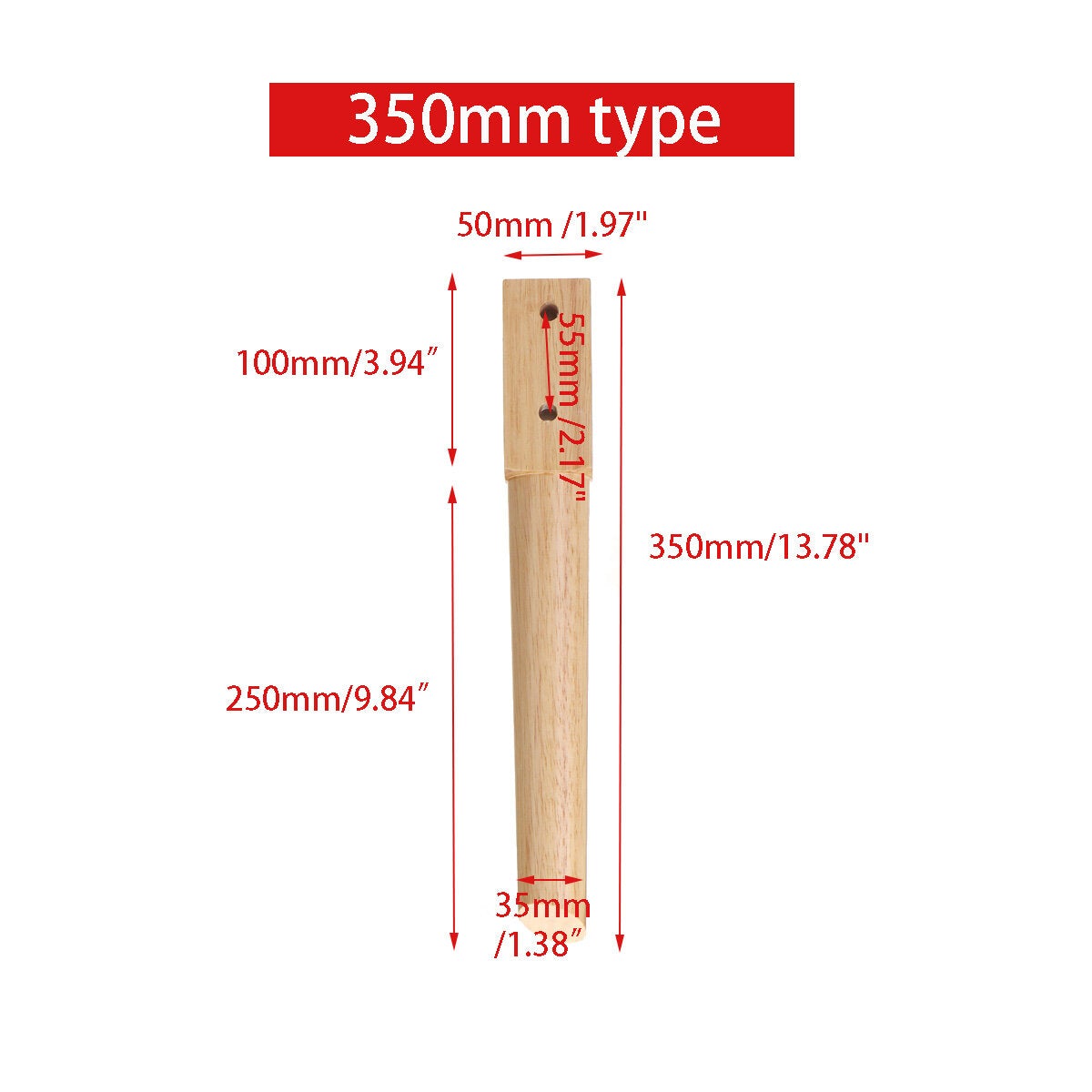 4PCS/SET Rubber Wooden Cone Furniture Legs Sofa Dining Table Chair Stool Parts