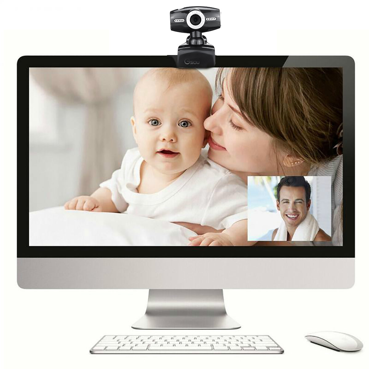 480P USB 2.0 CMOS Image Sensor Webcam with Microphone for Laptop Desktop