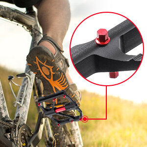 1 Pair Bicycle Pedals Ultralight CNC Flat Anti-skid Bearings Pedals Aluminum Alloy 3 Bearings Mountain Bicycle Platform Pedal Cycling Accessories