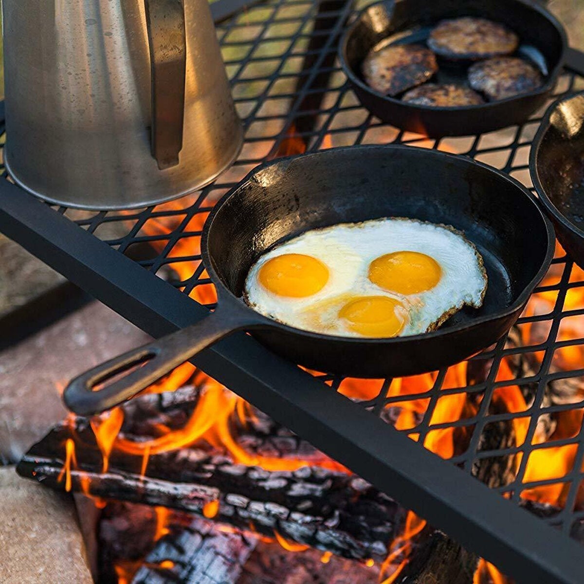 Portable Folding Grill Grate Camping BBQ Cooking Open Over Fire Outdoor Folding Garden Furniture