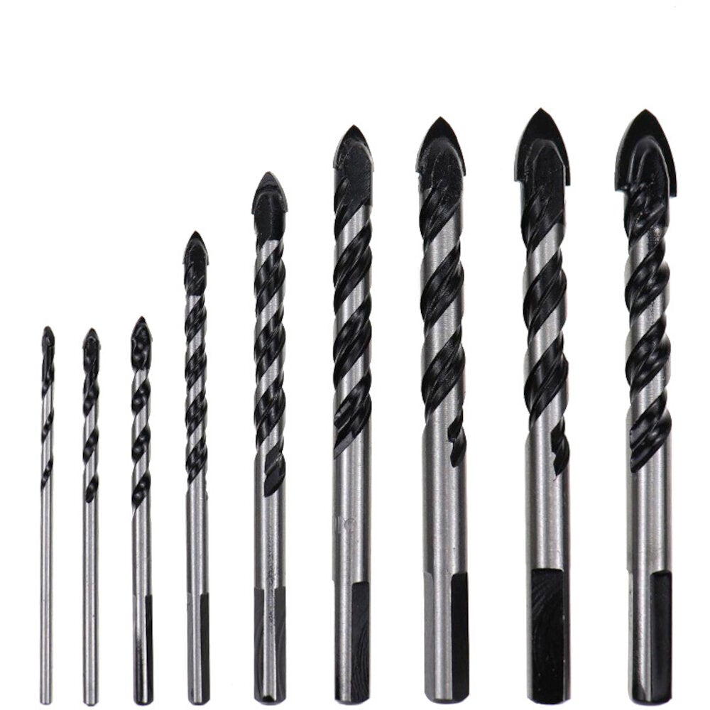 5/7/9/10Pcs 3-12mm Glass Bit Twist Spade Drill Triangle Bits For Ceramic Tile Concrete Marble