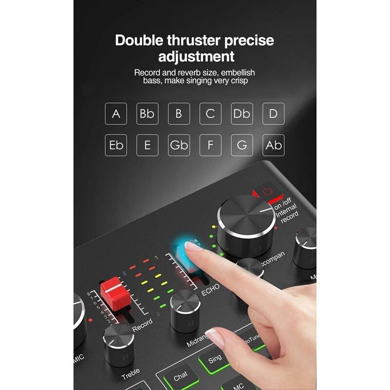Condenser Microphone Set with V9X PRO Live Sound Card DSP Noise Reduction Karaoke Studio for Computer Recording