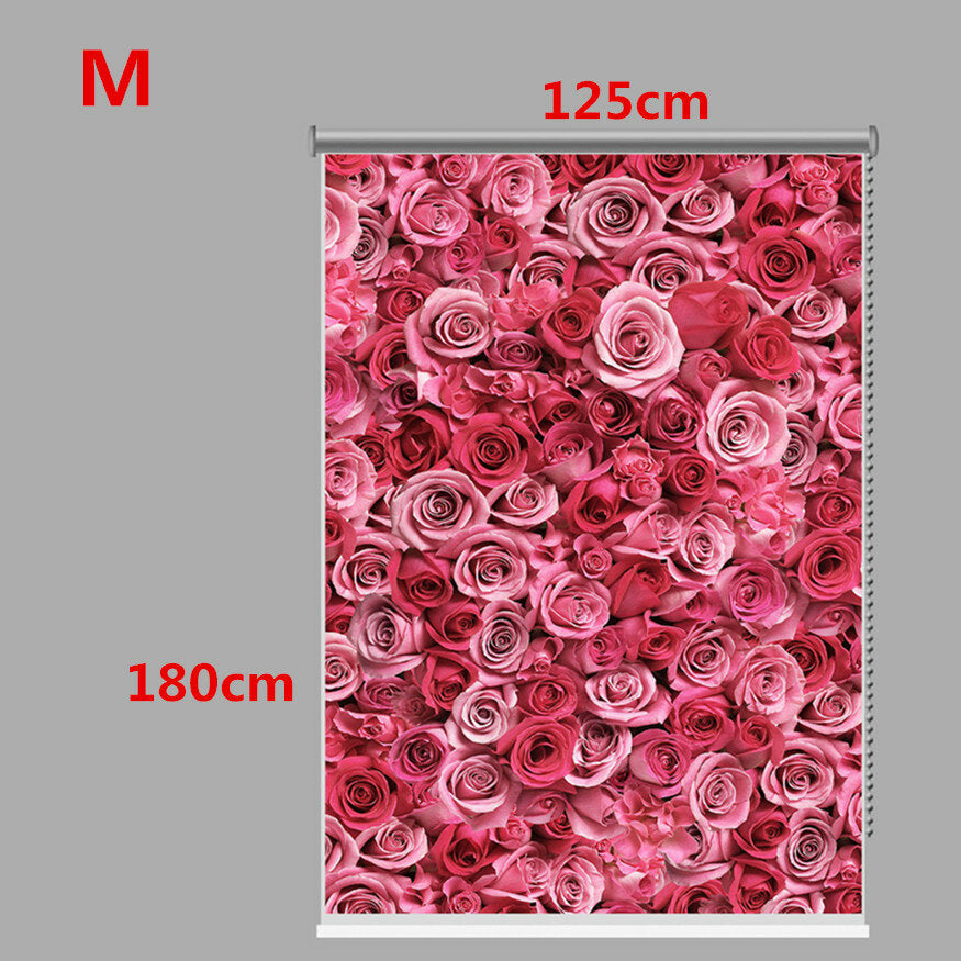 Rose Romantic Window Curtain Roller Shutters Print Painting Wall Decor Roller Blind Background