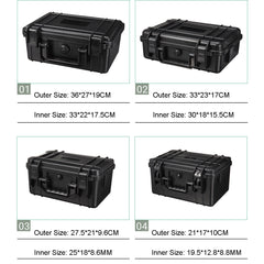 ABS Plastic Sealed Waterproof Storage Case Foam Impact -Resistant Hiking Portable Tool Box Dry Box