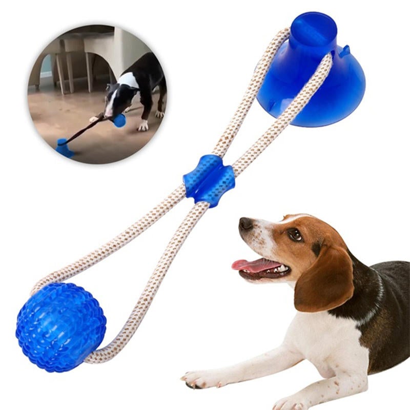 Multifunction Pet Molar Bite Toy with Suction Cup Pet Supplies Rubber Ball Pet Toys