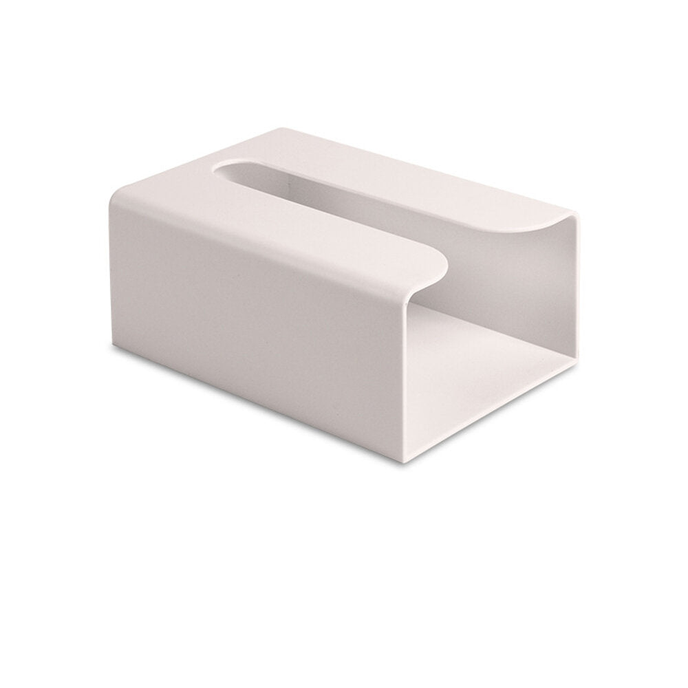 Portable Traceless Toilet Paper Holder Household Tissue Box Plastic Toilet Towel Holder-White