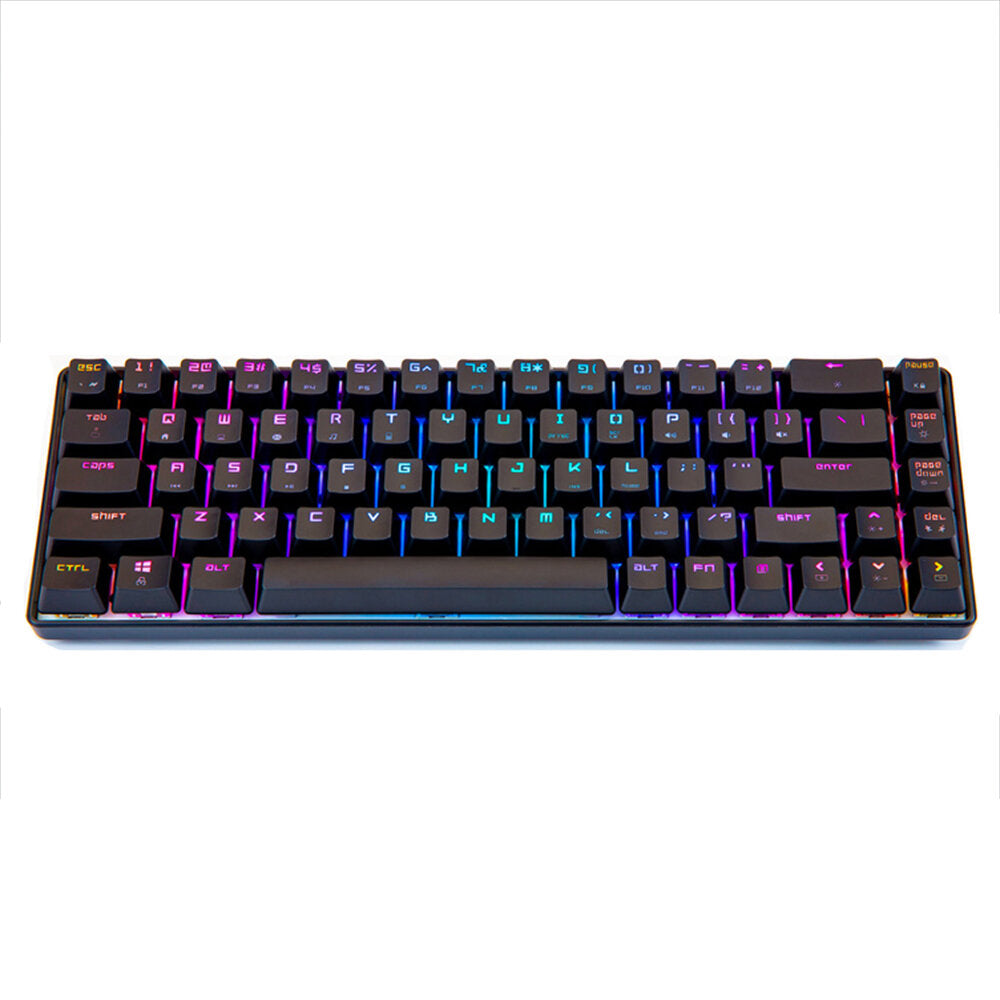 Mechanical Keyboard 68 Keys ABS Translucent Suspended Keycaps Blue Switch Anti-ghosting RGB Backlit Type-C Wired Gaming Keyboard