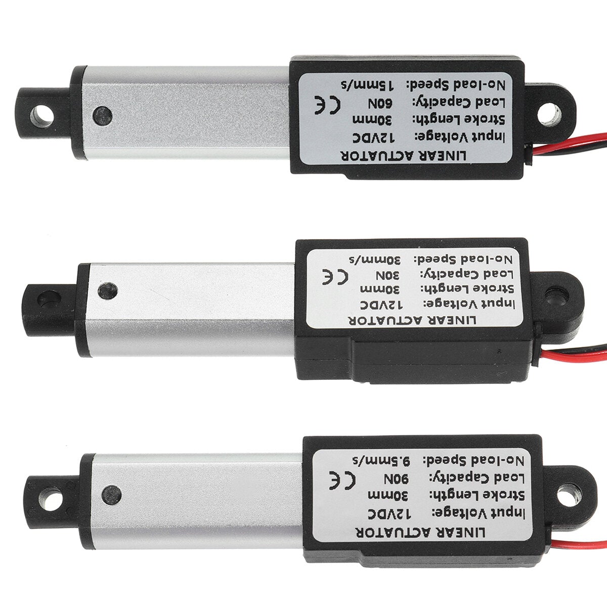 9.5-15-30mm/s DC 12V 30mm Stroke Mini Electric Linear Actuator Motor Aluminum Alloy Linear Actuators Linear Motor Telescopic Rod Lifter