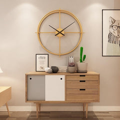 50cm Large Modern Hollow Double Ring Wall Clock Home Bedroom Bar Hotel Decor