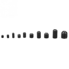 300Pcs M3-M8 Black Hex Socket Screws Grub Screw Allen Head Cup Point Assortment Kit 12.9 Grade Carbon Steel