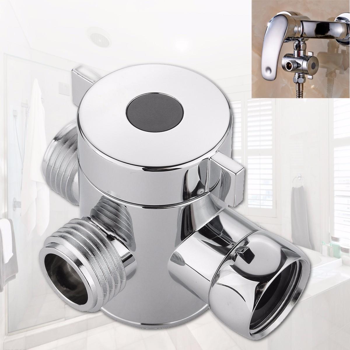 3 Way Shower Diverter Chrome G1/2 Inch T-Adapter Components Adjustable Valve Adapter