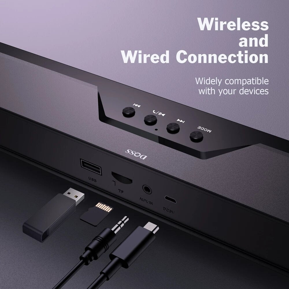 Mini Sound Bar Wireless Bluetooth 5.0 Computer Speaker Subwoofer Stereo 8W x2 Soundbar Powerful and Clear Loudspeaker Speakers