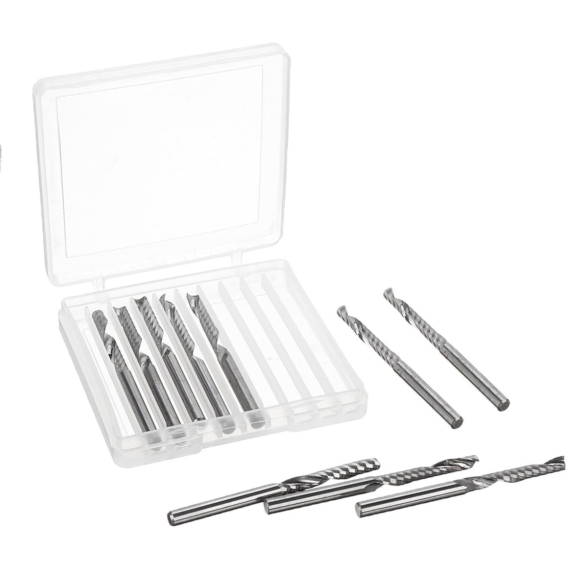 10pcs 3.175mm Shank 22mm Single Flute Spiral Milling Cutter for Engraving Machine