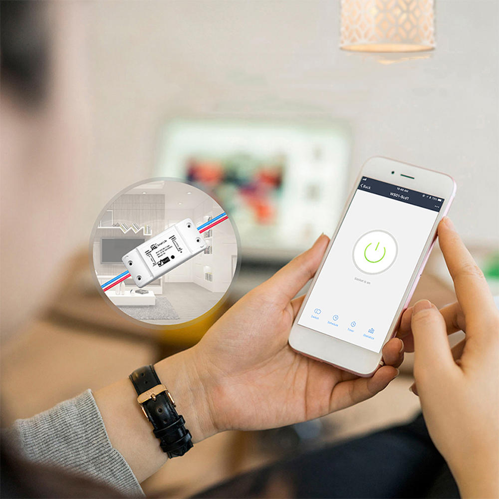 Smart Light Switch 10A DIY WiFi Module APP Remote Control Universal Breaker Timer Works with APP Alexa Google Home