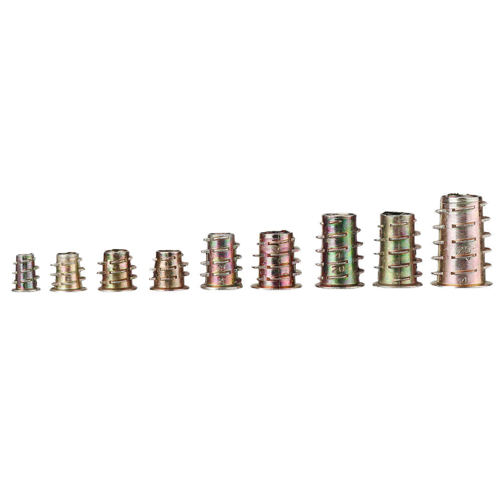 130Pcs M4-M10 Zinc Alloy Furniture Hex Drive Head Nuts Threaded Insert Nut Assortment Set