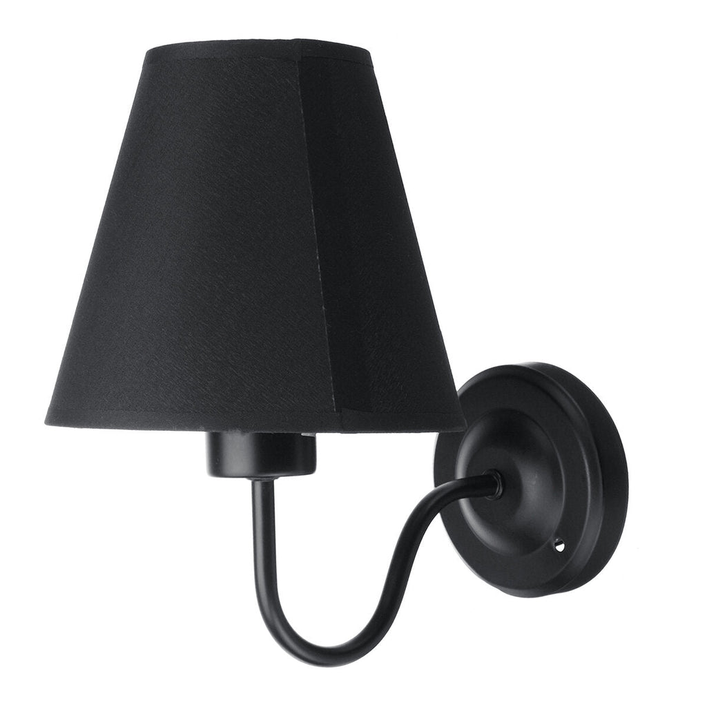Wall Light American Style Bedroom Wrought Iron Retro Bedside Lamp with Power Switch Cord Without Bulb