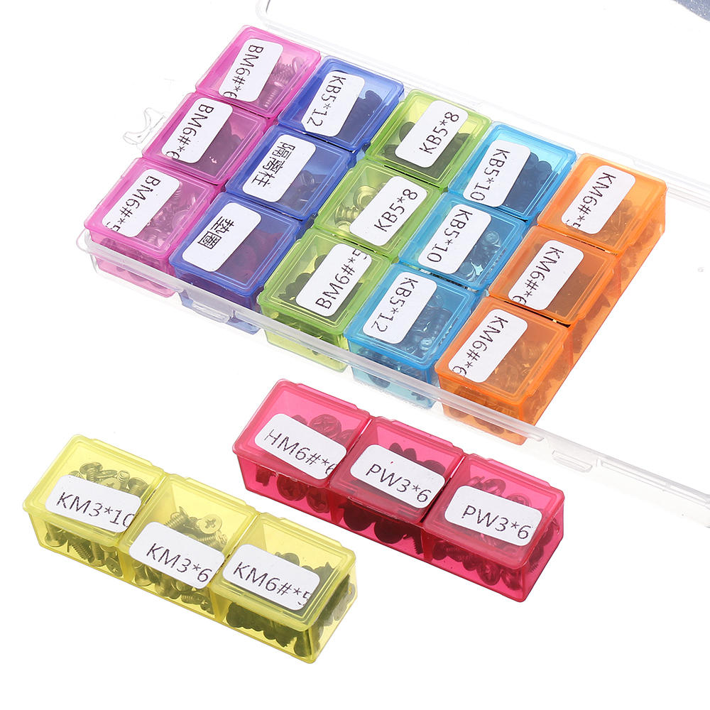 700Pcs/Set M3/M5/M6 DIY Desktop Computer Repair Screw Assortment Mainboard Fan Cross Screws Hex Standoffs Spacers Kits w/ Storage Box