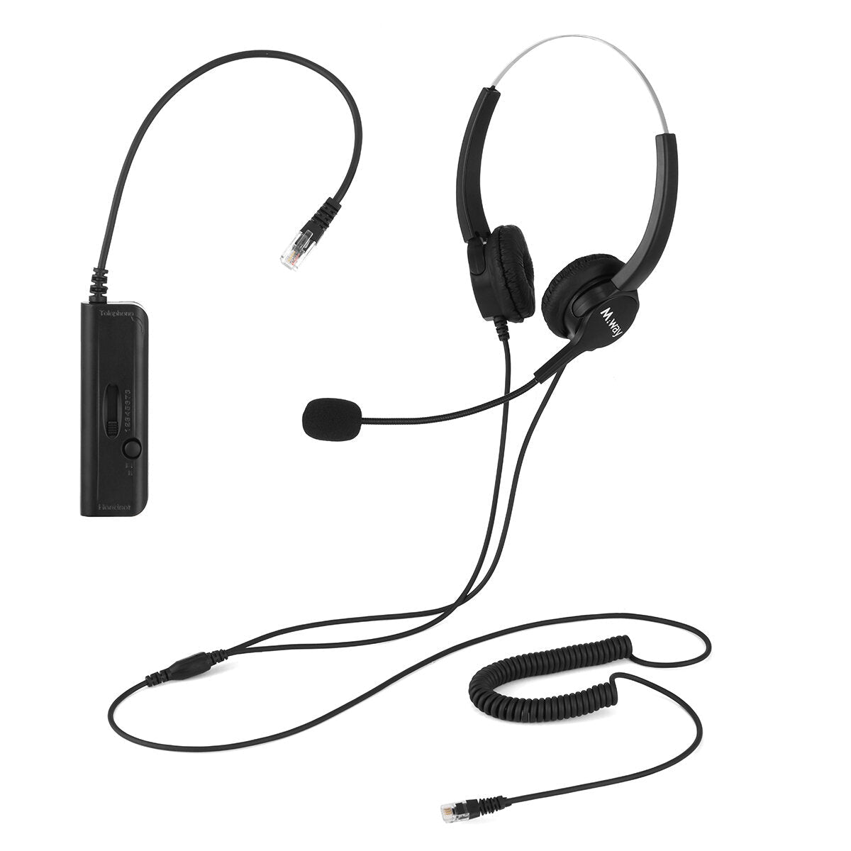 Hands-free Call Center Noise Cancelling Corded binaural Headset Headphone with Mic