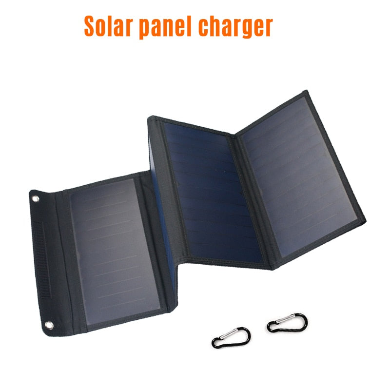28W Solar Panels Portable Folding Foldable Waterproof Dual 5V/2.1A USB DC 18V 12V Solar Panel Charger for Phone Car RV Battery