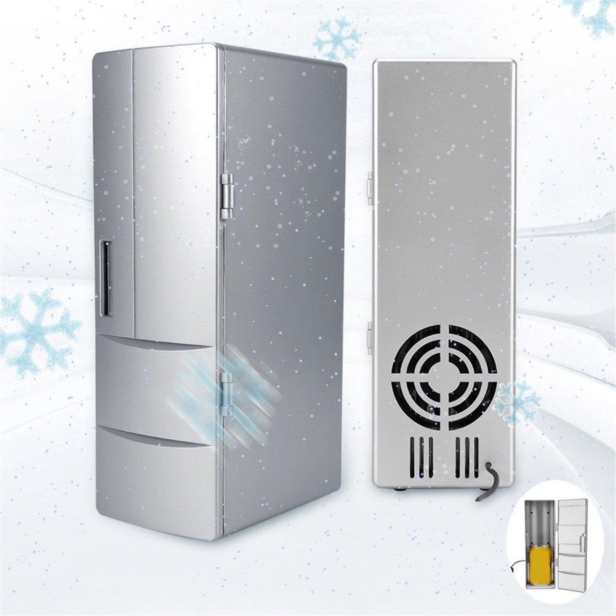USB Mini Fridge Portable Refrigerator Beverage Drink Can Cooler Warmer Freezer
