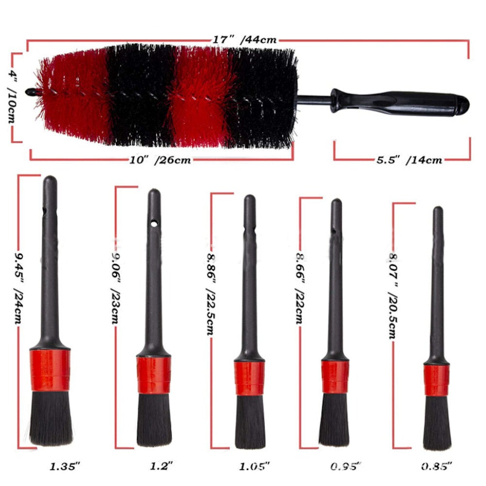 6pcs Car Wash Brush Wheel Brush Large Gap Brush Detail Brush for Car Cleaning