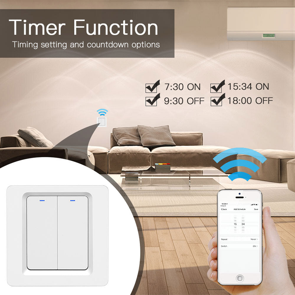 WiFi Smart Switch Bluetooth /Voice Control / Switch Work With Tuya APP Alexa Google Home 1/2/3 Way