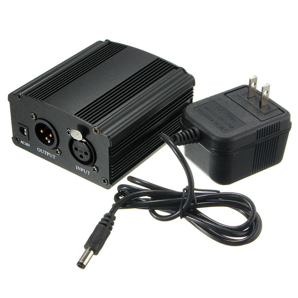 48V Phantom Power Supply Adapter 220V for Condenser Mic Microphone
