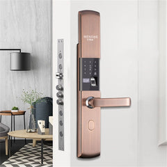 Household Fingerprint Door Lock Aluminum Alloy Antique Copper Smart Lock Automatic Sliding Cover Electronic Password Lock Anti-Theft