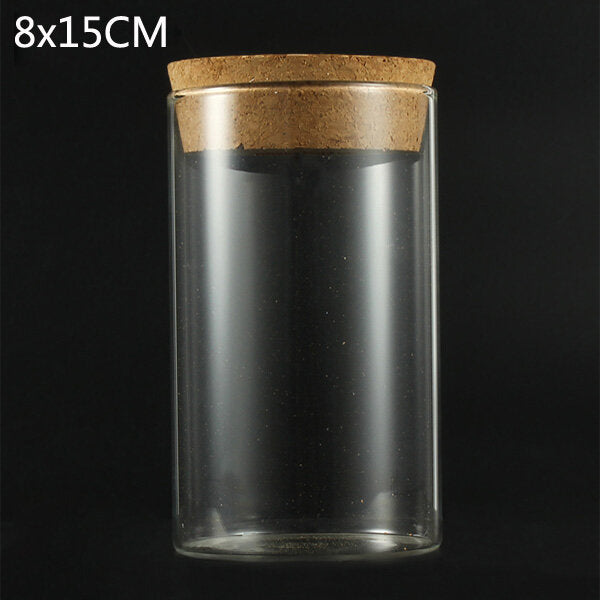 Micro Landscape Cylinder Glass Bottle with Colorful LED Light Succulent Plants Vase