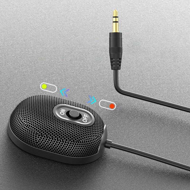 Omni-Directional Microphone 3.5mm AUX Condenser for Business Conference PC Laptop Voice Pickup Mic