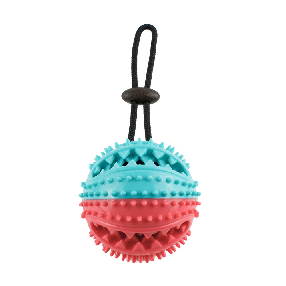 Dog Rope Ball Pull Toy with Double Suction Cup Multifunctional Interactive Dog Tug of War Toy with Teeth Cleaning and Food Dispensing Features