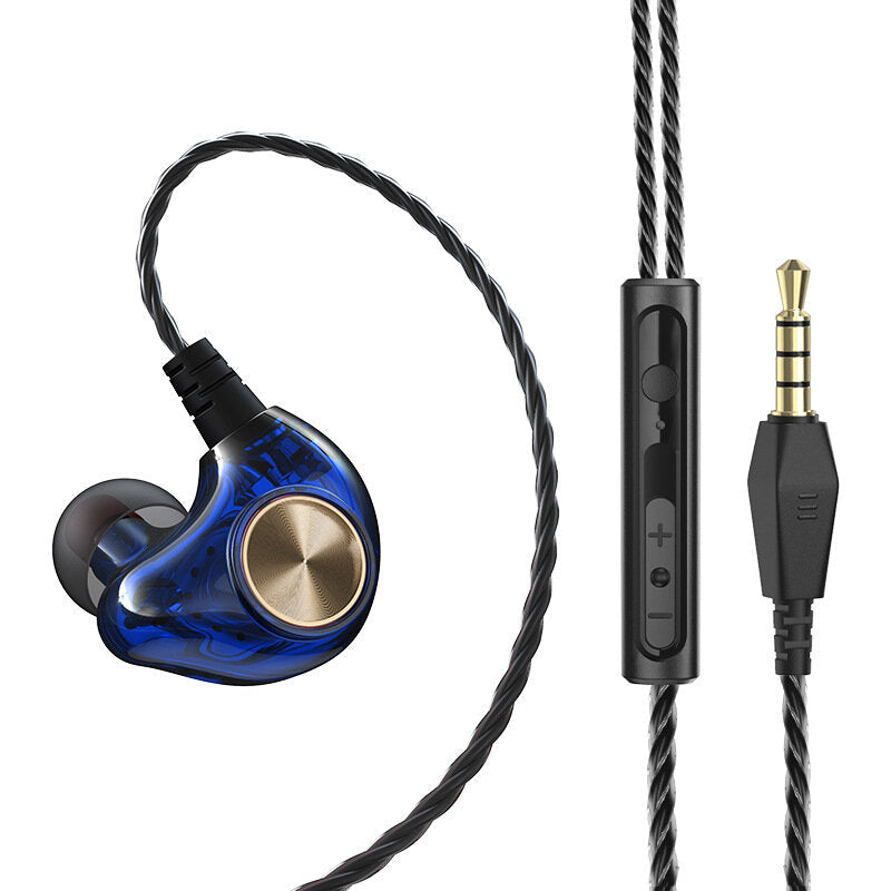 Wired 3.5mm Earphones Transparent In-Ear Earbuds Subwoofer Stereo Bass Earphone Noise Reduction Sport Headset with Microphone