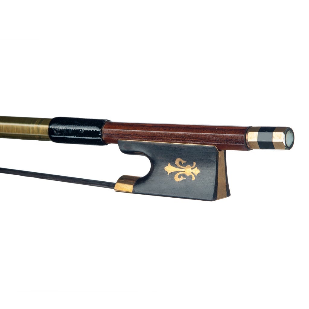 Violin Bow 4/4 Size Brazilwood Stick Lizard Skin Grip Black Mongolia Horsehair W/ Ebony Frog Well Balanced
