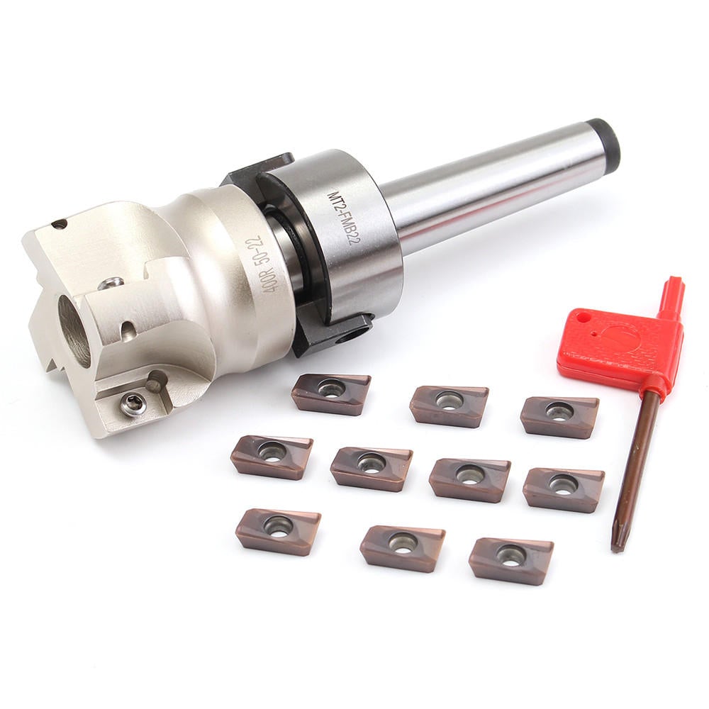 50mm Face End Mill Cutter with 10pcs Carbide Inserts Turning Tool
