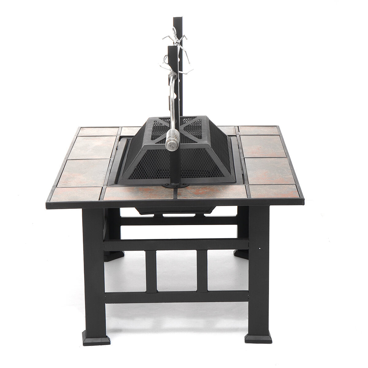 37inch Metal Fire Pit BBQ Grill Patio Garden Backyard Stove with Brazier Cover Outdoor Camping Picnic