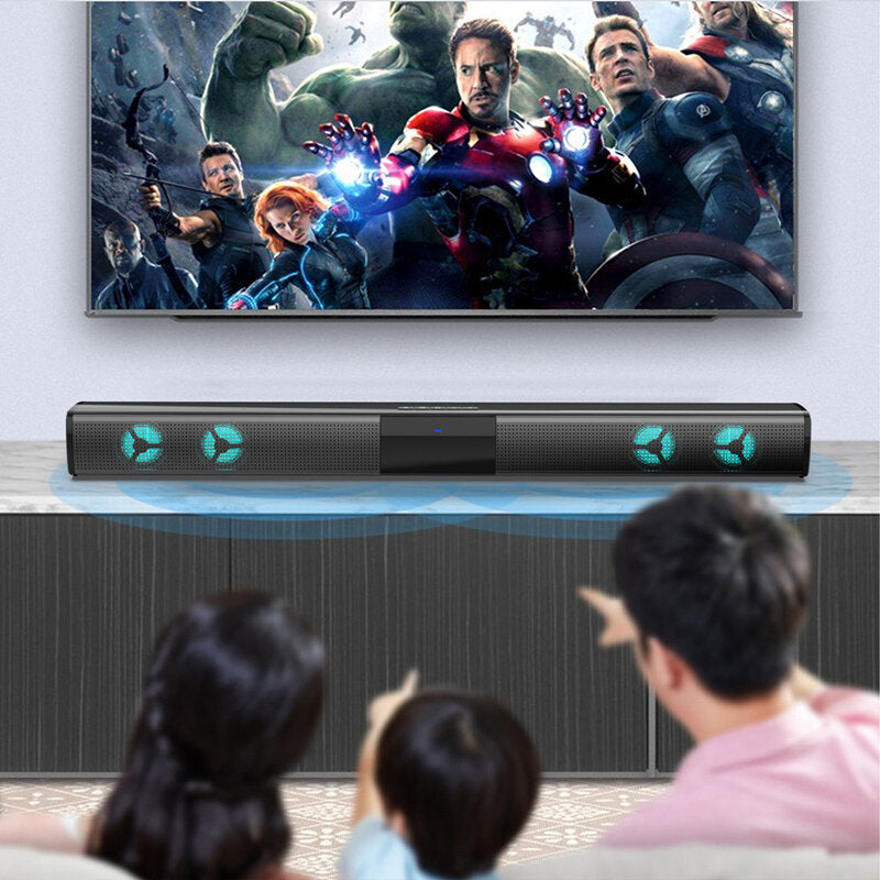 Bluetooth Speaker Light Soundbar Home Theater 20W Wall Speaker Column Subwoofer with FM AUX Music Center Box for TV Computer